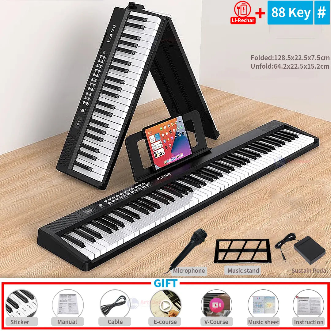 New Folding Piano 88 Keys Midi Musical Keyboard Professional Children’s Music Instruments Adult Electronic Portable Synthesizer
