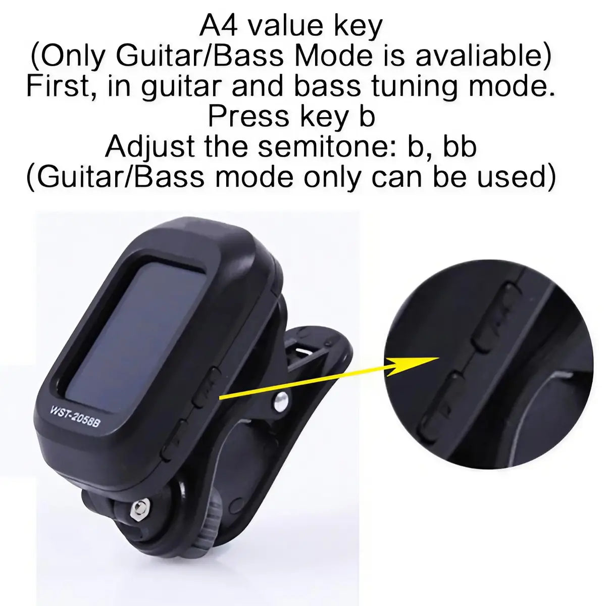 Clip-On Digital Guitar Tuner 360 Degree Rotatable LCD Guitarra Tuner Portable Universal LCD Display Digital Tuner Musical
