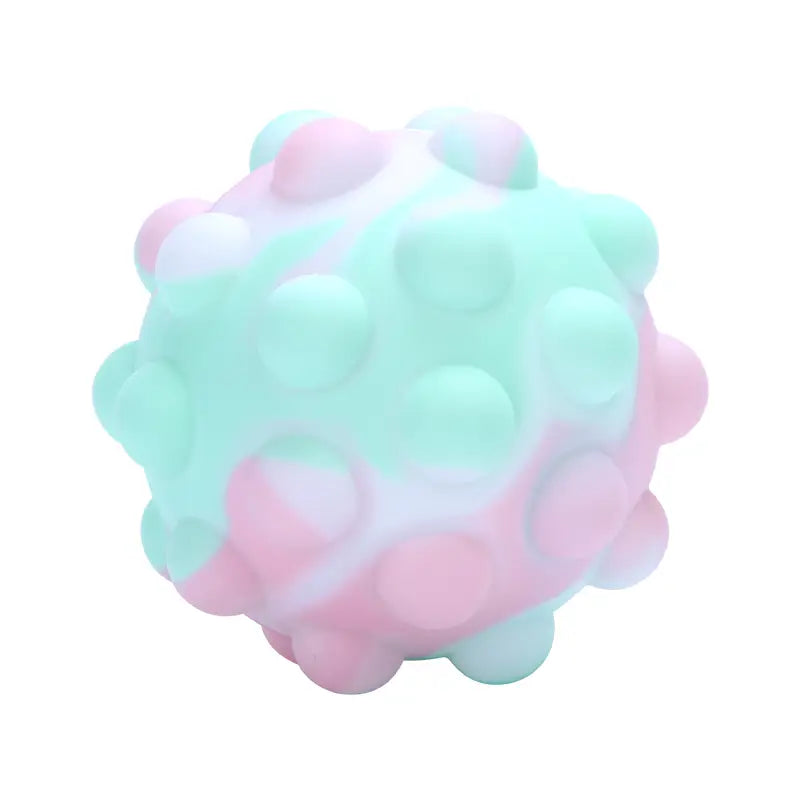 Rainbow Pop Ball Push Bubble Antistress Decompression Toys Squeeze 3D Elastic Ball Stress Relief Sensory Toy For Kids Gift