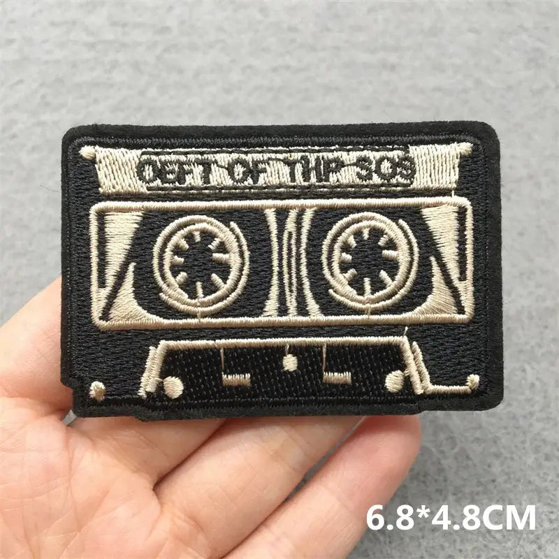 Rock Music Embroidered Patches on Clothes Stickers DIY Ironing Appliques Patches for Clothing Jacket Jeans Headset Guitar Stripe