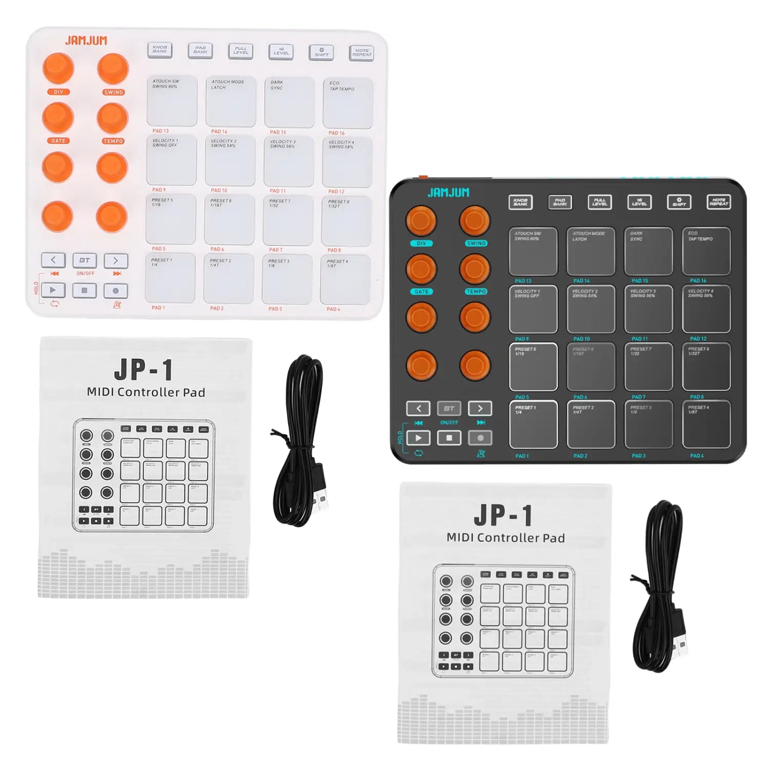 MIDI Controller Wireless MIDI Keyboard Pad 16 RGB Pads 6 Customizable Buttons 8 Knobs Rechargeable PC Mobile App for Beginners
