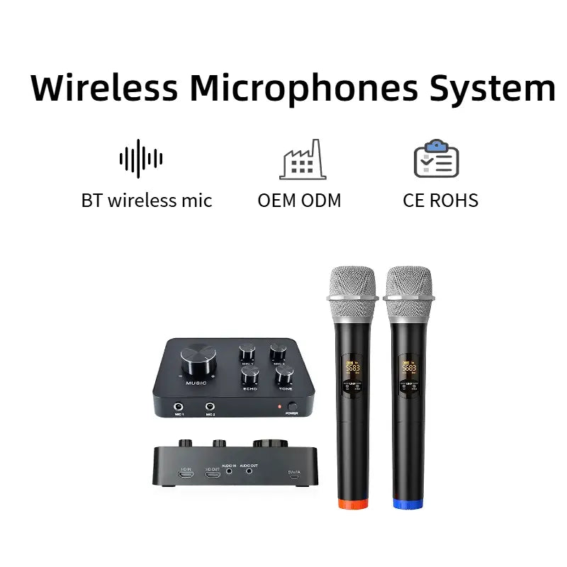 smart tv hd karaoke home theater wireless microphone karaoke mixer system with hd-mi port audio i/o support wired mic connect