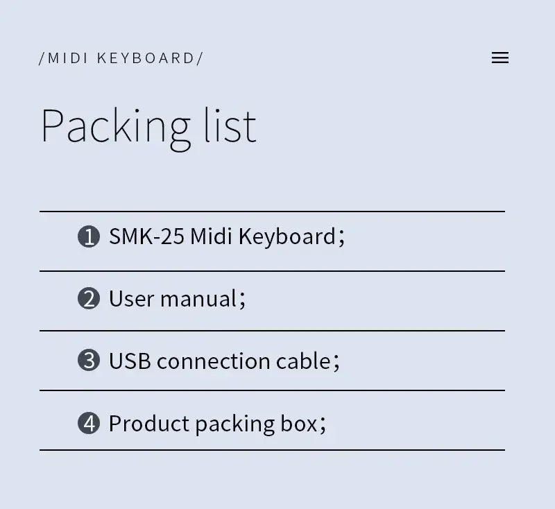 M-VAVE 25-Key MIDI Control Keyboard SMK-25 Mini USB Keyboard MIDI Mini Portable USB Keyboard MIDI Controller Rechargeable Parts