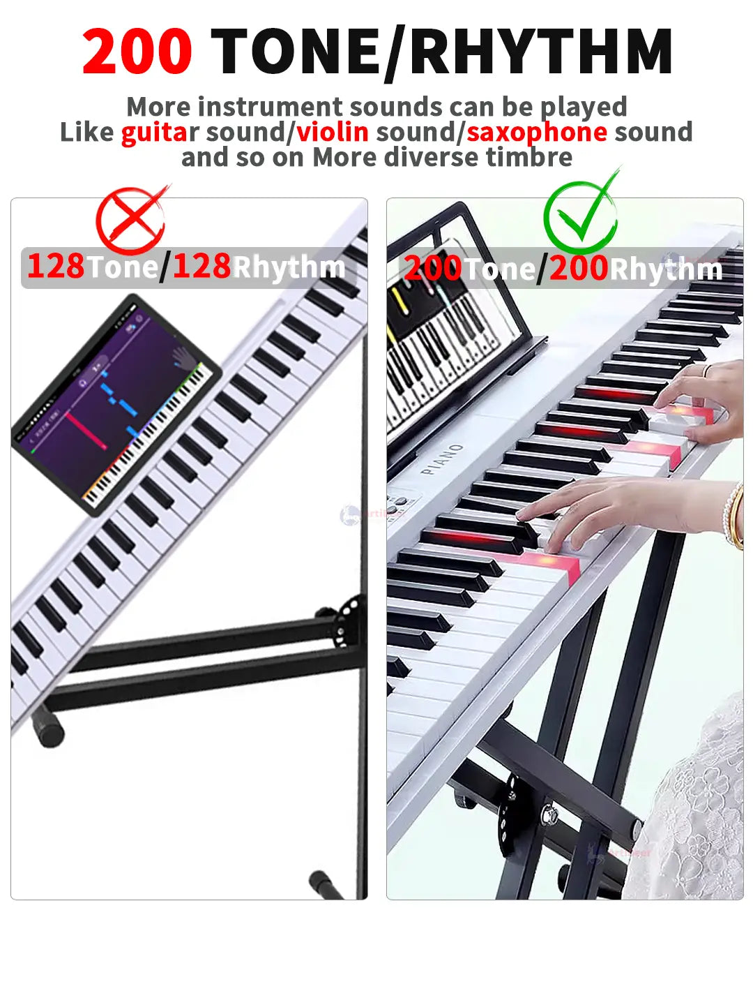New Folding Piano 88 Keys Midi Musical Keyboard Professional Children’s Music Instruments Adult Electronic Portable Synthesizer