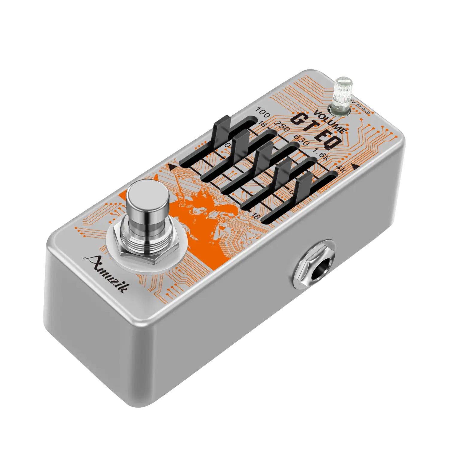 Amuzik Guitar Equalizer Pedal 5-band Parametric EQ Guitar Effect Pedal Frequency Compensator ±18dB Range for Mini Size True Byp