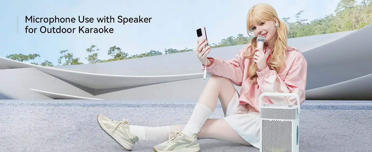 Sing & Record microphone with Earphone Feedback karaoke Mic Works with Spotify Smule YouTube,Apple Music TJ karaoke,Stingray