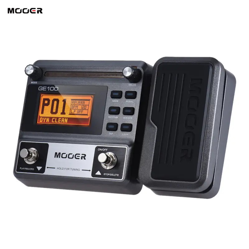 MOOER GE100 Guitar Multi-effects Processor Effect Pedal with Loop Record Tuning Tap Tempo Rhythm Scale & Chord Lesson Function