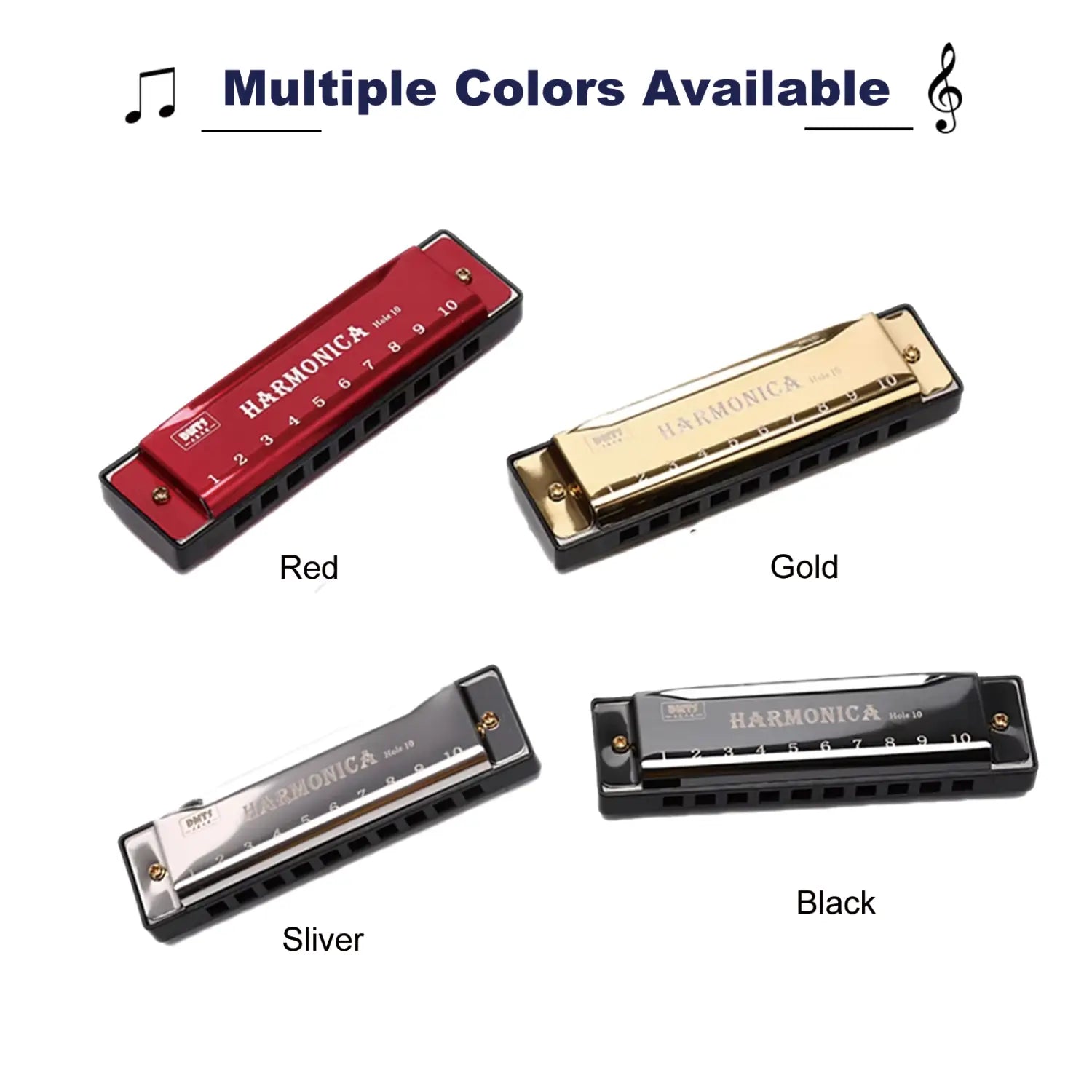 Harmonica 10 Holes Diatonic Key of C Blues Harp Mouth Organ Musical Instrument for Beginners Kids Adults with Storage Case