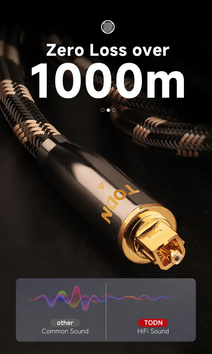 TODN HiFi Optical Audio Cable Digital Fiber Optical Toslink S/PDIF Gold Plated Plug Surround Sound System for TV PS4 Xbox CD