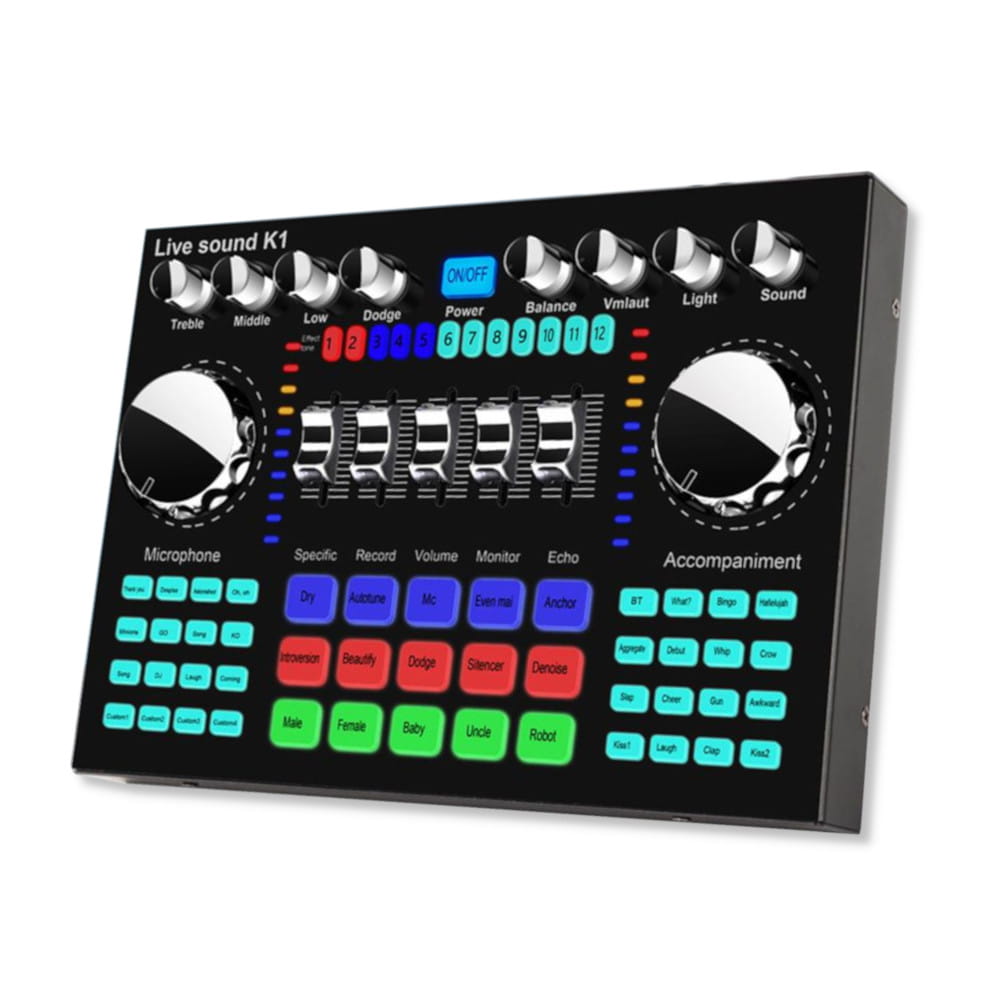 K1 Live Sound Card Portable Internet Celebrity Live Broadcast Special Sound Equipment Universal for Music Recording Karaoke Sing