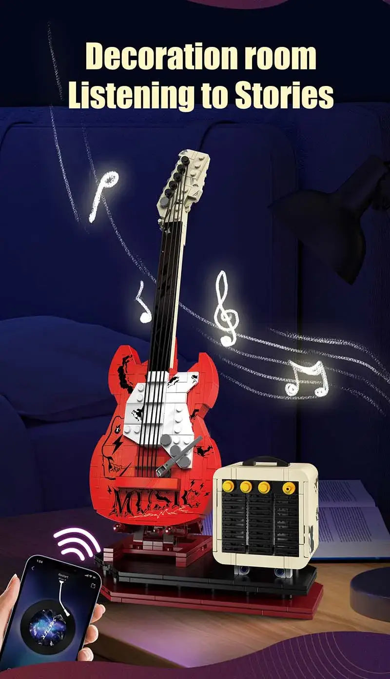 Artist Guitar APP Control Building Blocks Bricks Technical With Bluetooth Audio USB Gift Music Playback Adult Toys Festival Gift