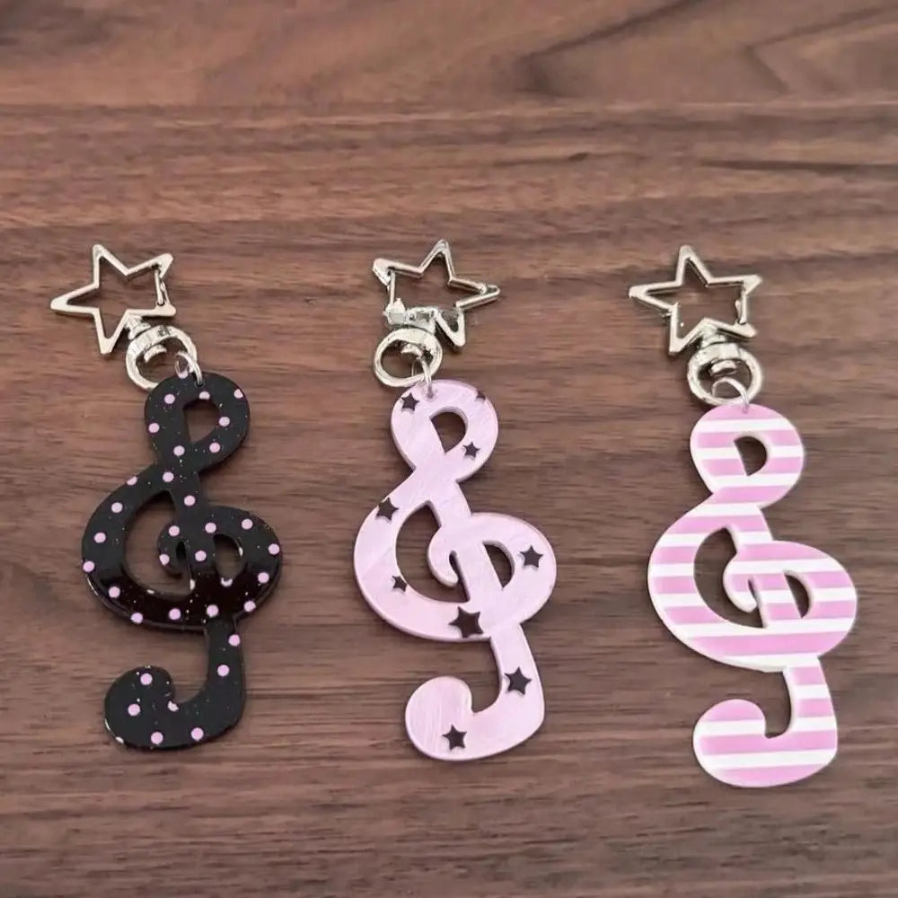 Fashion Cartoon Acrylic Keychain Sweet Shaped Illustration Musical Note Keychain Kawaii INS Bag Charms