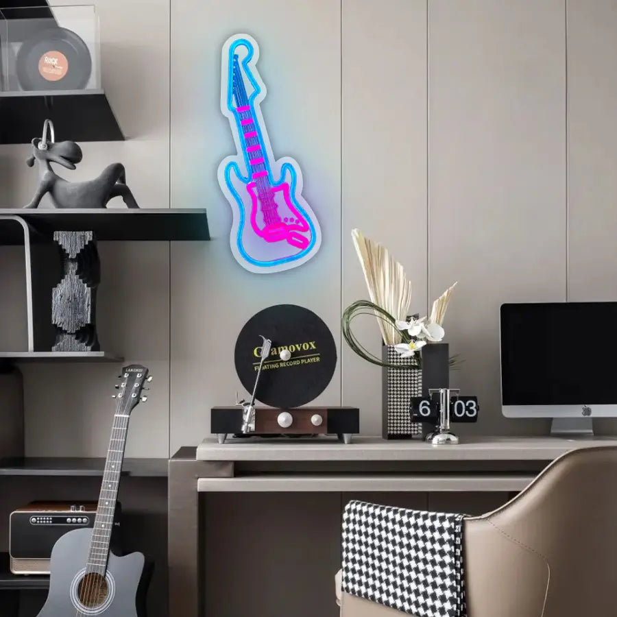 Music Led Neon Sign Musical Instrument Icon 3D Carving Used For Decor Of Rooms Recording Studios Clubs And Music Studios.