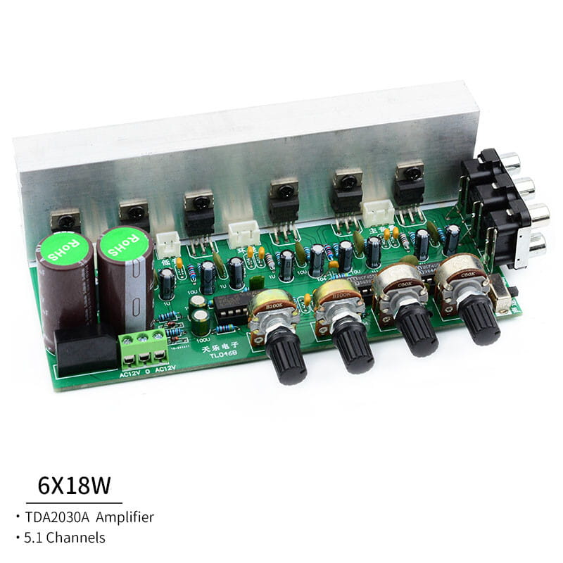 6X18W TDA2030 Audio Amplifier Board 5.1 Channels Power Amplifiers Surround Center Subwoofer Power Amplifiers For Home Theater