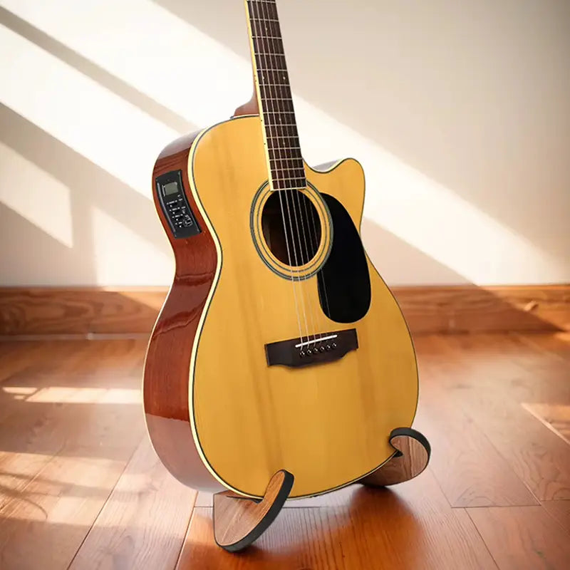 Wooden Guitar Stand For Acoustic And Electric Instruments Portable Shaped Floor Display Holder For Ukulele Mandolin Bass