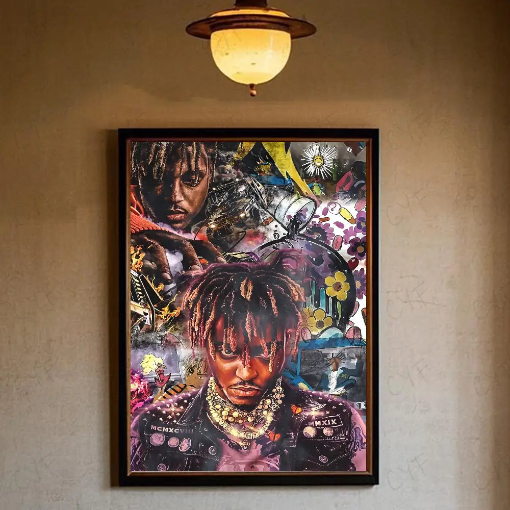 1PC Hip Hop Rapper J-Juice W-Wrld Music Poster Waterproof Wall Art Movie Posters For Bar Living Bedroom Retro Room Decor Gift