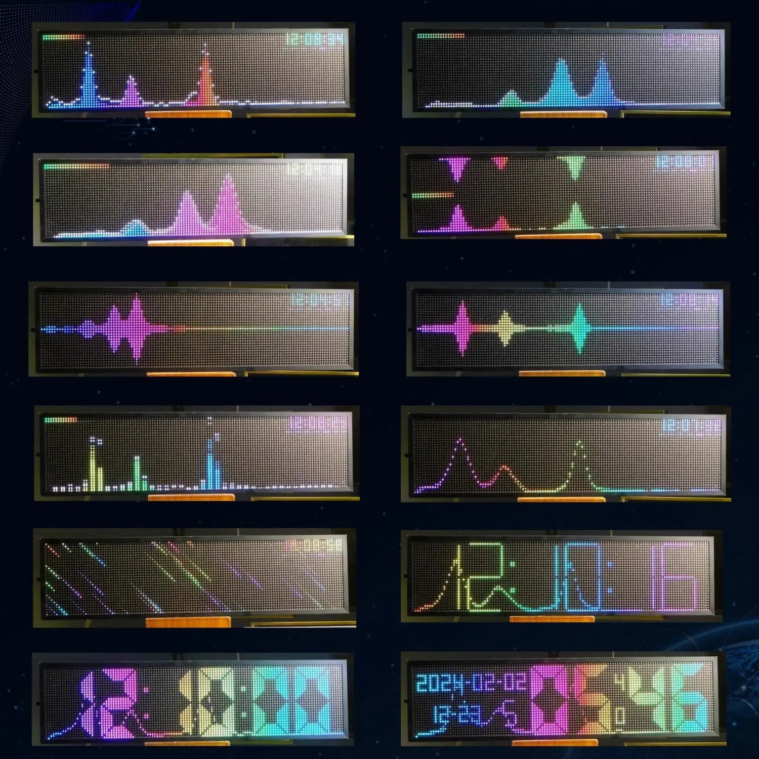 Professional Music Rhythm Spectrum Display RGB Full-color Pick up Light Desktop Ornament Music Atmosphere Light
