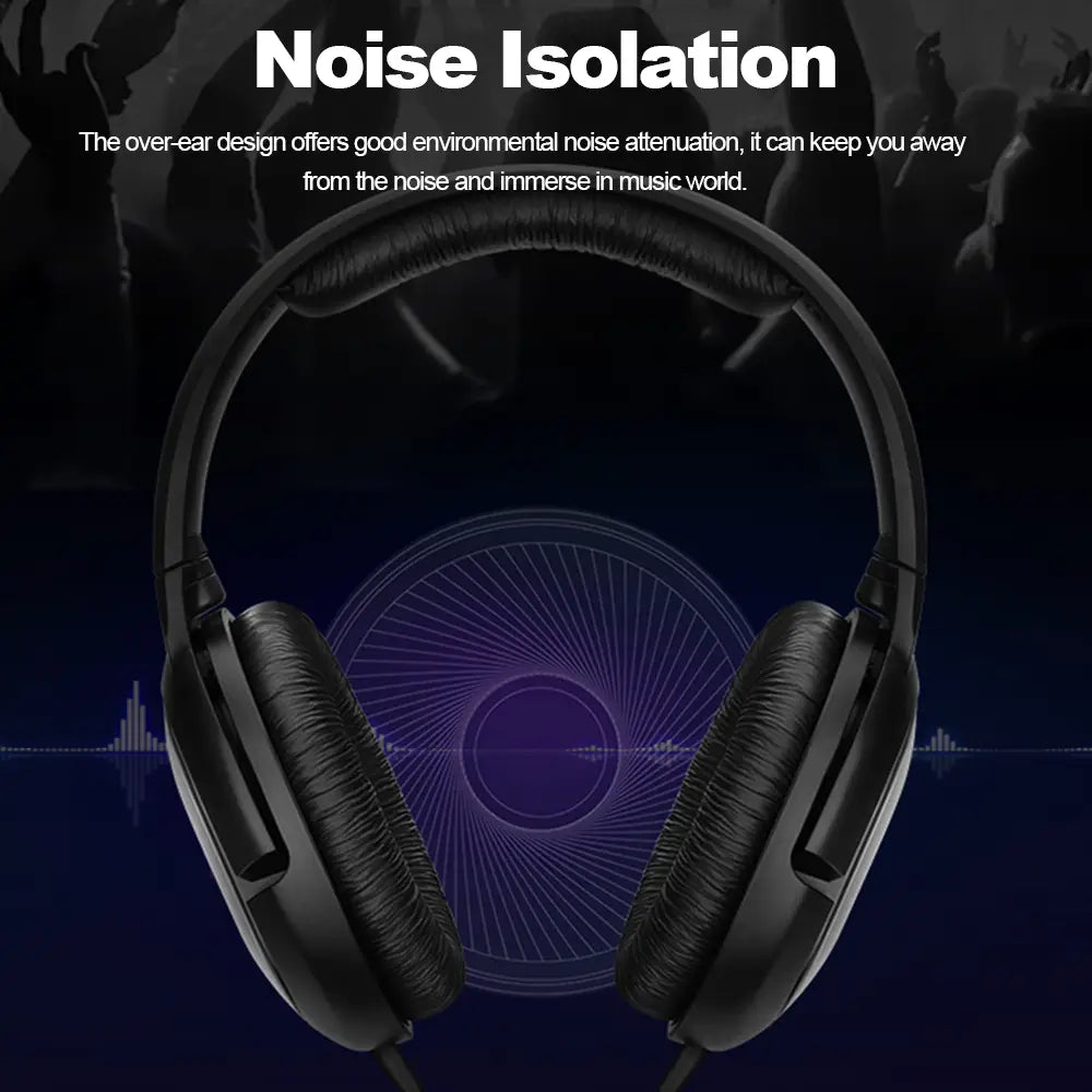 Sennheiser HD206 Over Ear Studio Headphones Professional Monitor DJ Headset HiFi Stereo Bass Wired 3.5mm Audio Earphone