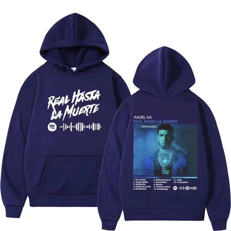 Rapper Anuel AA 2023 Hoodie Real Hasta La Muerte Fashion Long Sleeve Sweatshirt Men’s Hip Hop Casual Oversized Hooded Streetwear