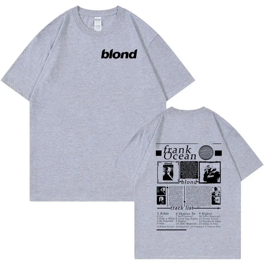 Rapper Frank Music Album T Shirt Blonde Ocean High Quality Oversized T-shirts Men Women Hip Hop Retro Fashion T-shirt Streetwear