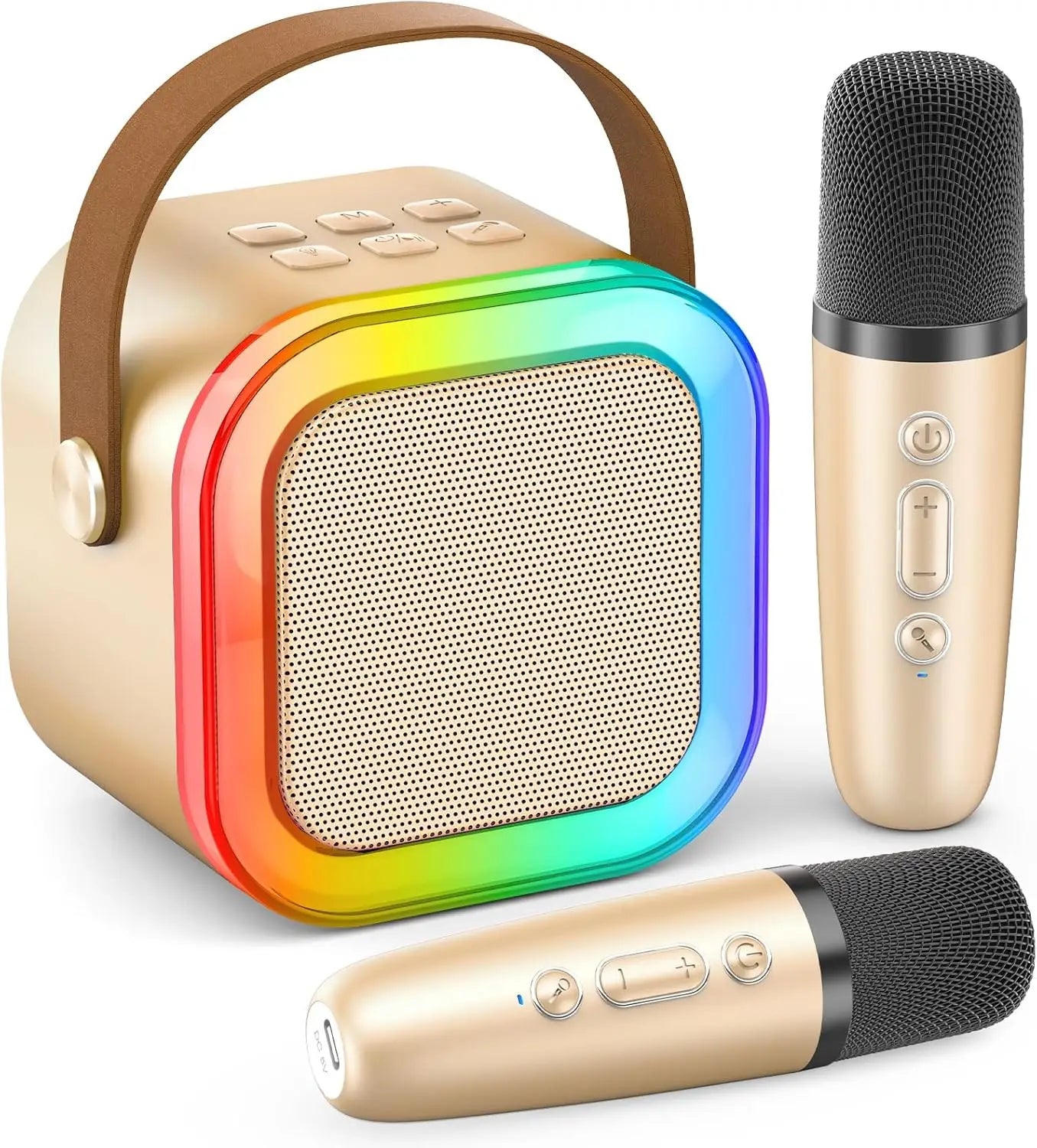 Karaoke Machine for Kids Adults Portable Bluetooth Mini Karaoke Microphone Singing Speaker Player with Wireless Mic,Home Party