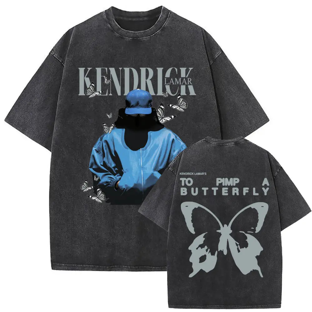 Limited Rapper Kendrick Lamar They Not Like Us Washed Vintage T-shirt Summer Men Women Hip Hop Oversized Street Crewneck T Shirt