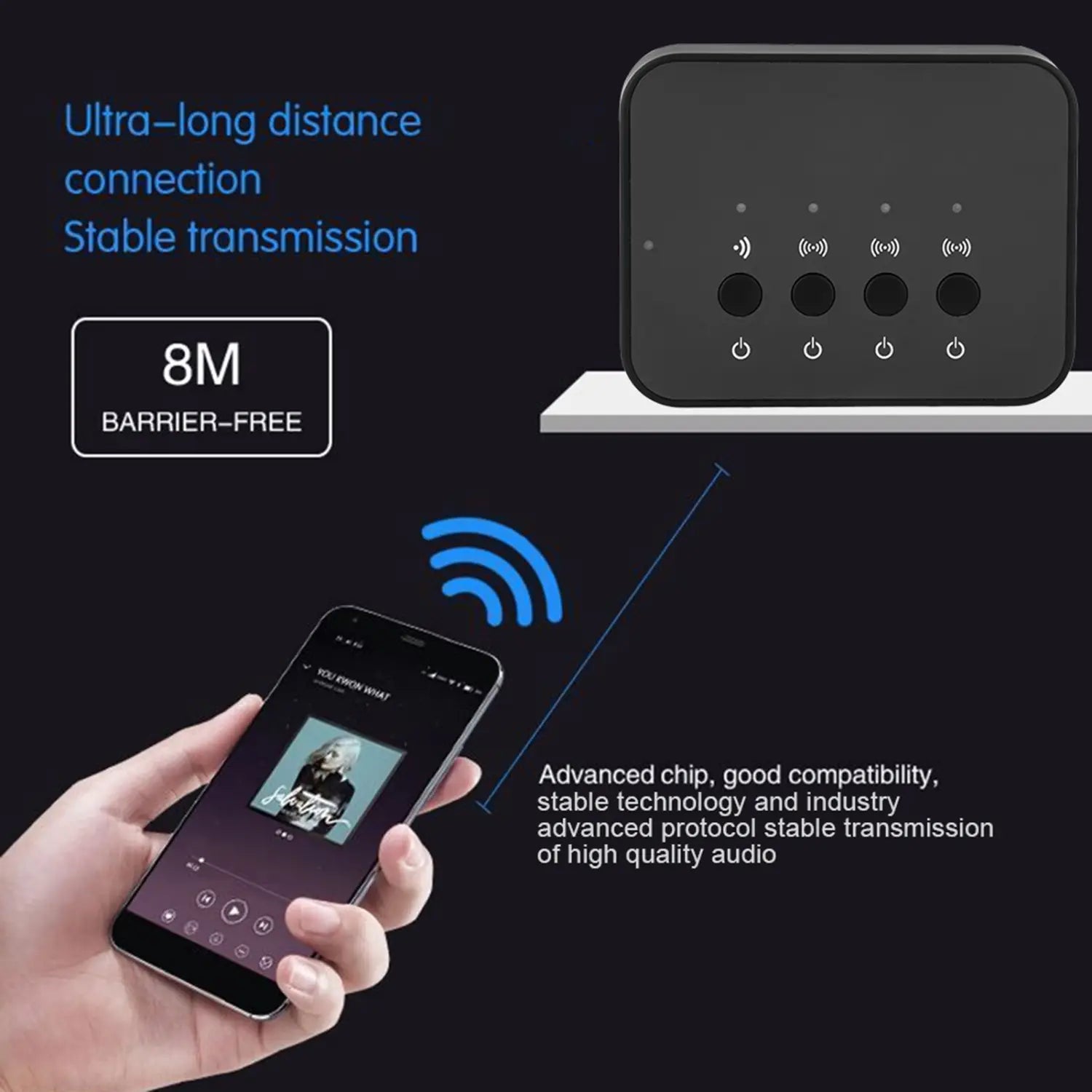 Audio Bluetooth Adapter 3.5mm Splitter 3.5mm Wired Wireless Stereo Bluetooth 4.0 Audio Adapter Music Sharing Device 1 In 3