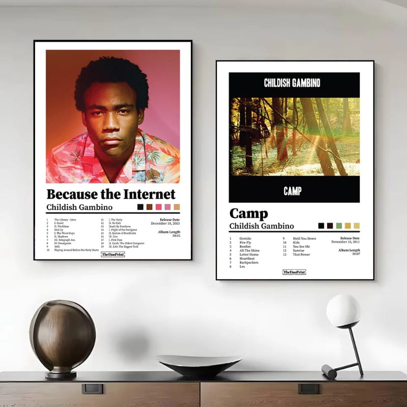 Hip Hop Rapper Childish Gambino Music Album Tracklist Aesthetic Poster,Printed,Canvas Painting Wall Pictures Home Decor