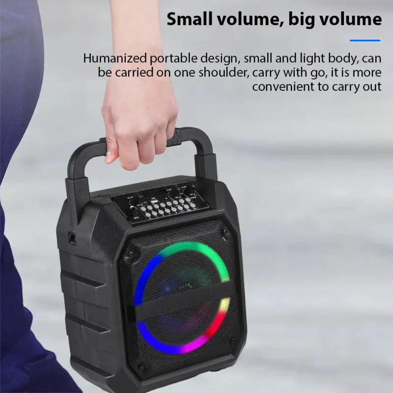 Wireless Musical Instrument Speakers Set Electronic Musical Instrument Accessories with 2 Microphone LED Color Light for Party