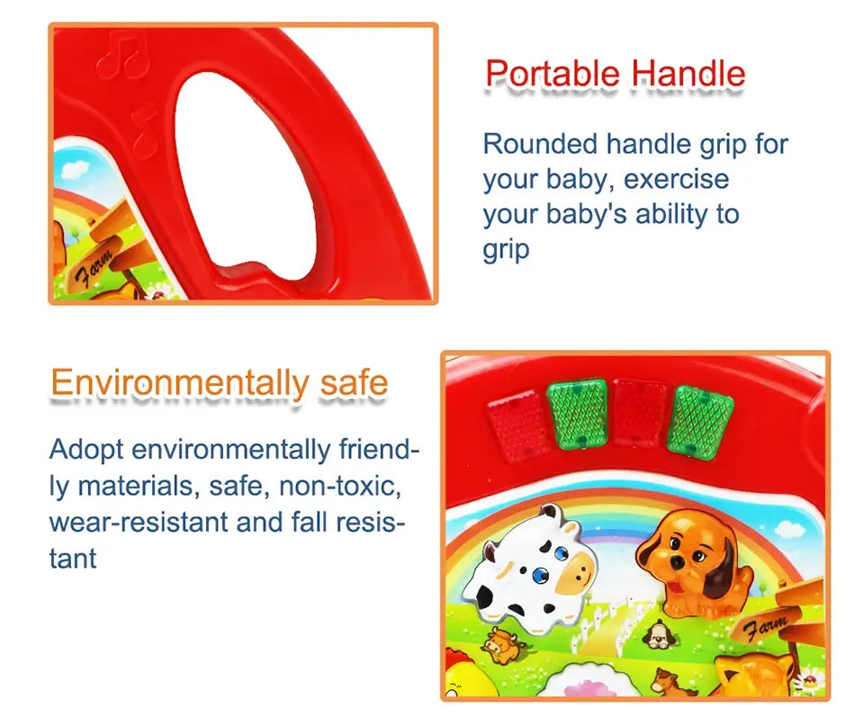 Baby Musical Toy with Animal Sound Kids Piano Keyboard Electric Flashing Music Instrument Early Educational Toys for Children