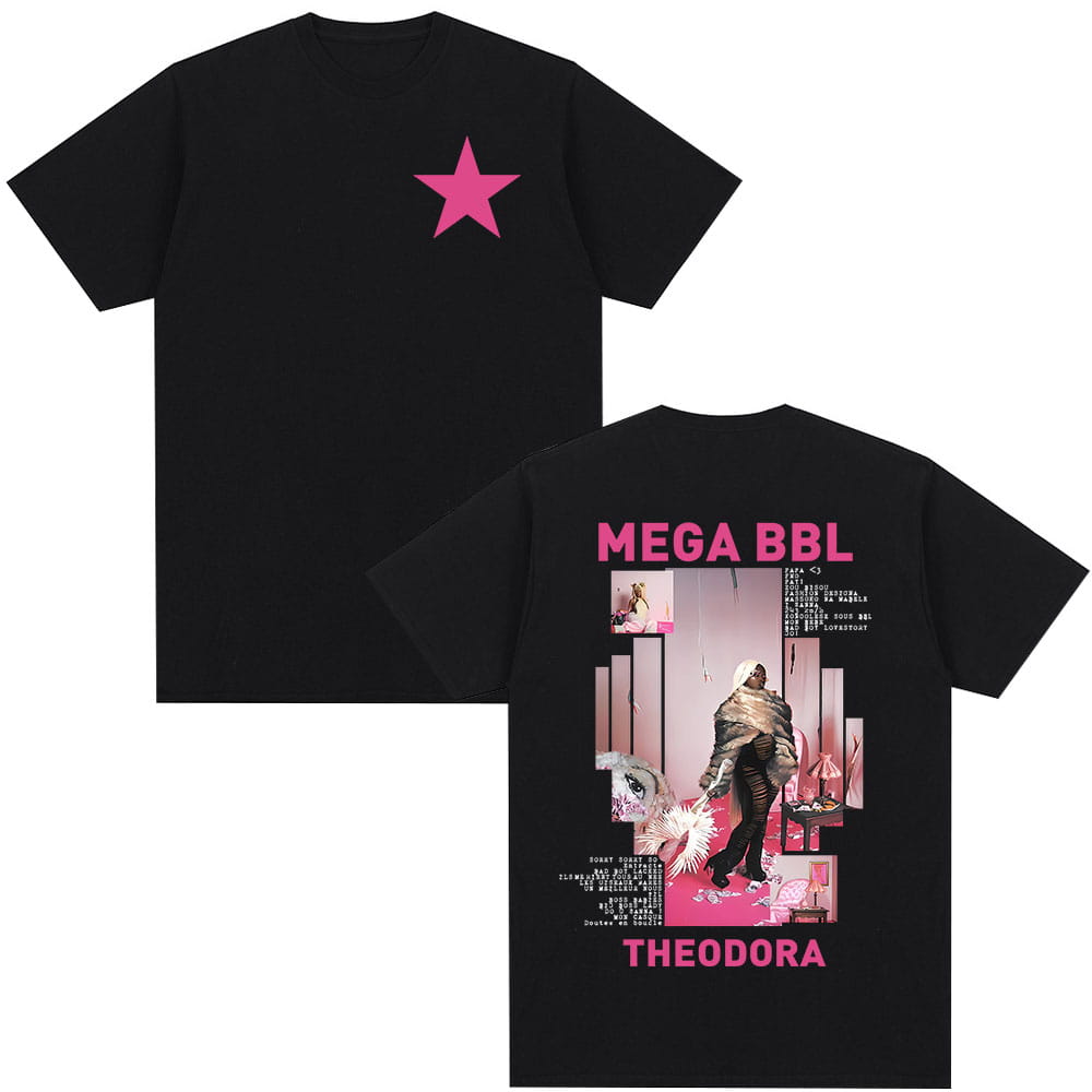 Rapper Theodora Mega Bbl Album T-shirt Men Women Hip Hop Fashion T Shirt Casual Cotton Loose Short Sleeves T-shirts Streetwear