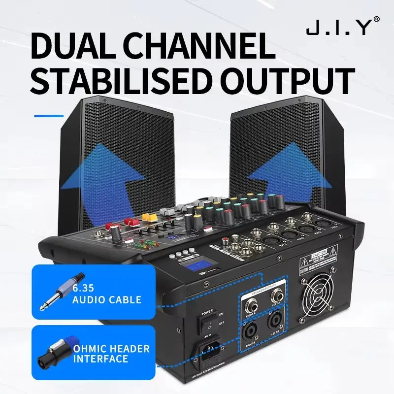 DJ Audio Mixer Amplifier 4 Channel 500w Stage Equipment Computer Digital Mixer Mobile Bluetooth DJ Mixer for PC Performance
