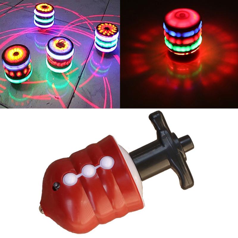 Colorful Flash LED Light Laser Music Spinning Top Wooden Luminous Hand Spinner Classic Gyroscope Toy Kids Boys Girls Christmas