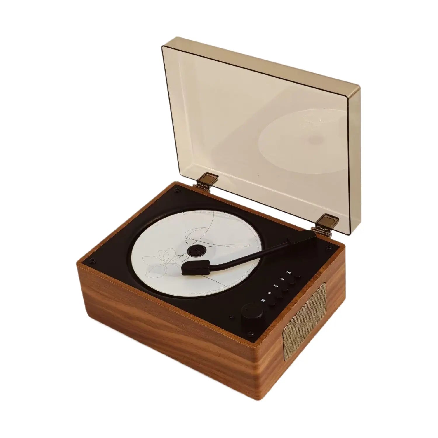 Portable Retro CD Player Rechargeable Two-way Bluetooth-Compatible 5.0 Wireless Speaker Support CD USB 3.5mm AUX CD Music Player