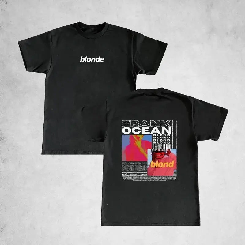 Rapper Frank Retro Graphic T Shirt Men’s Hip Hop Ocean Album Clothing T-Shirts Y2k Unisex Blond Fashion Oversized Cotton T-shirt