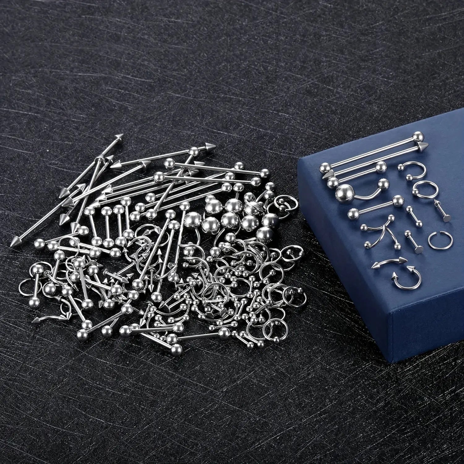 Hiphop Stainless Steel Nose Ring Septum Ring Hoop Nostril Piercing Horseshoe Body Jewelry Set 50-150Pcs Lot for Women Men