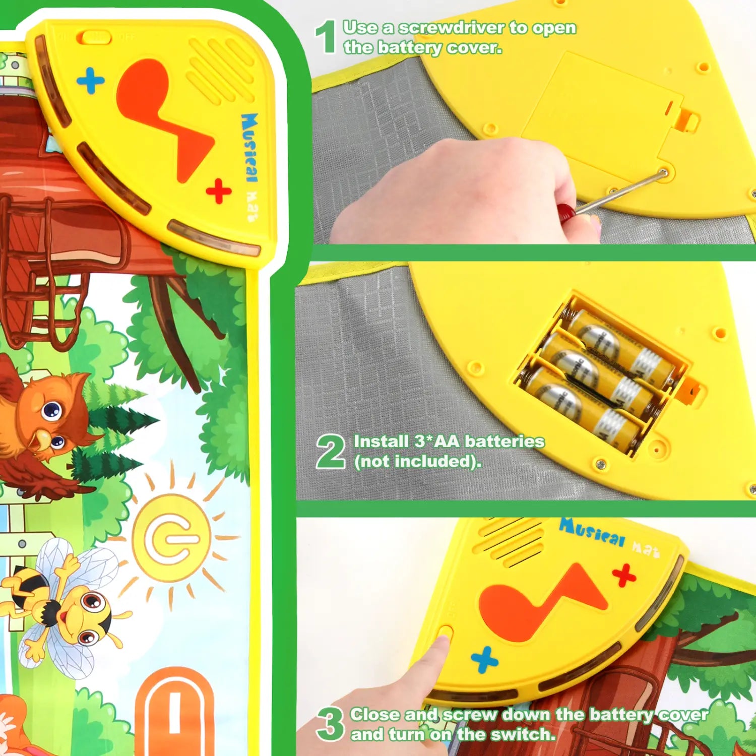 Coolplay Musical Piano Mat for Kids Toddlers Floor Keyboard Dance Mat with 8 Animal Sounds Baby Mat Educational Toys