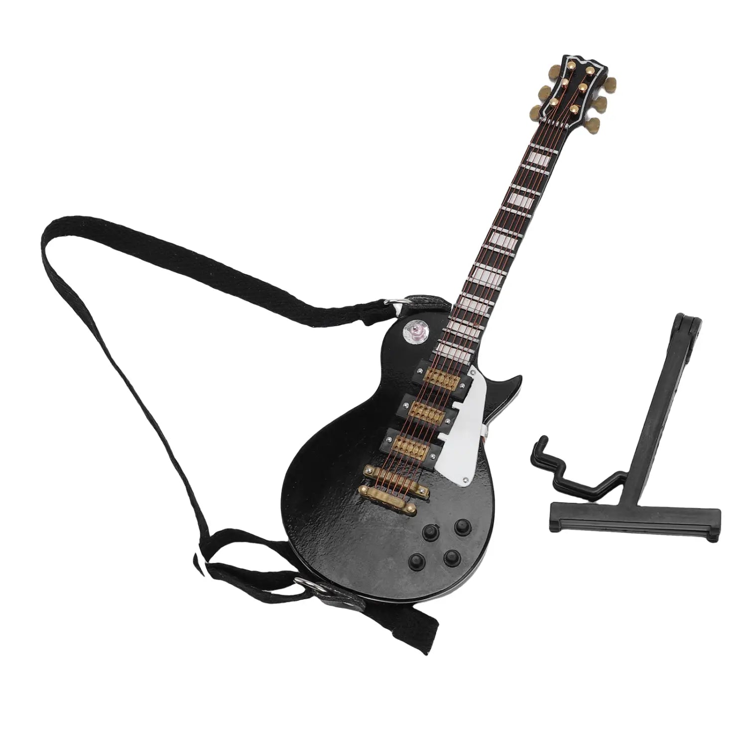 18cm Miniature Electric Guitar Model with Stand and Case Wooden Musical Instruments Ornament for Home Desk Shelves Decoration