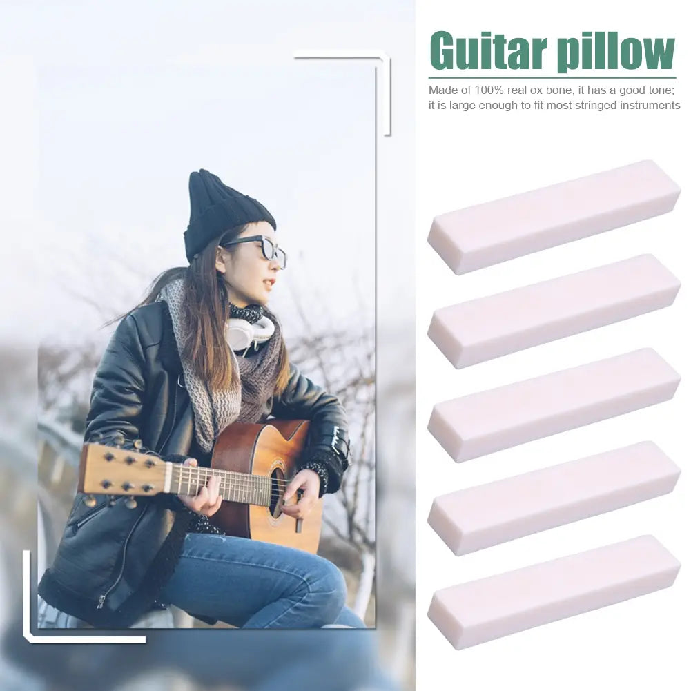 10pcs Guitar Blank Bone Nut Professional Buffalo Bone Guitar Bridge Nuts Replacement Lightweight Durable Musical Instrument Part