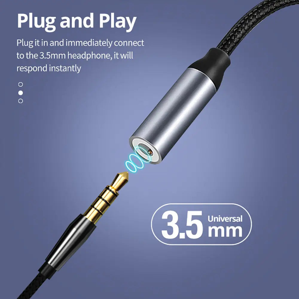 Type C 3.5 Aux Jack Audio Cable USB Type C To 3.5mm Audio Adapter Earphone Wire Converter For iPhone 15 Samsung Galaxy S24 S23