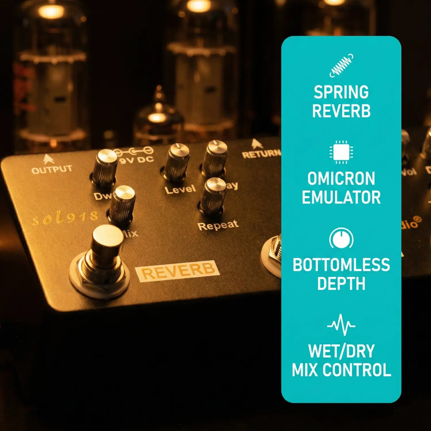 MOSKY Audio SOL918 5-in-1 Multi Effect Guitar Pedal with Distortion Overdrive Delay Reverb FX Loop True Bypass Metal Shell