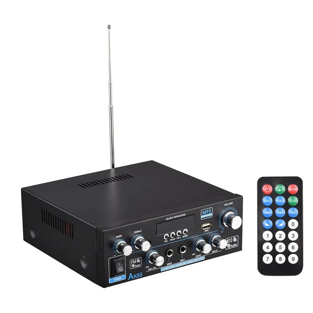 AK55 HiFi Digital Amplifier Channel 2.0 Bluetooth Surround Sound AMP Max Power 90Wx2 Speaker for Home Car BT 5.0 Audio AMP