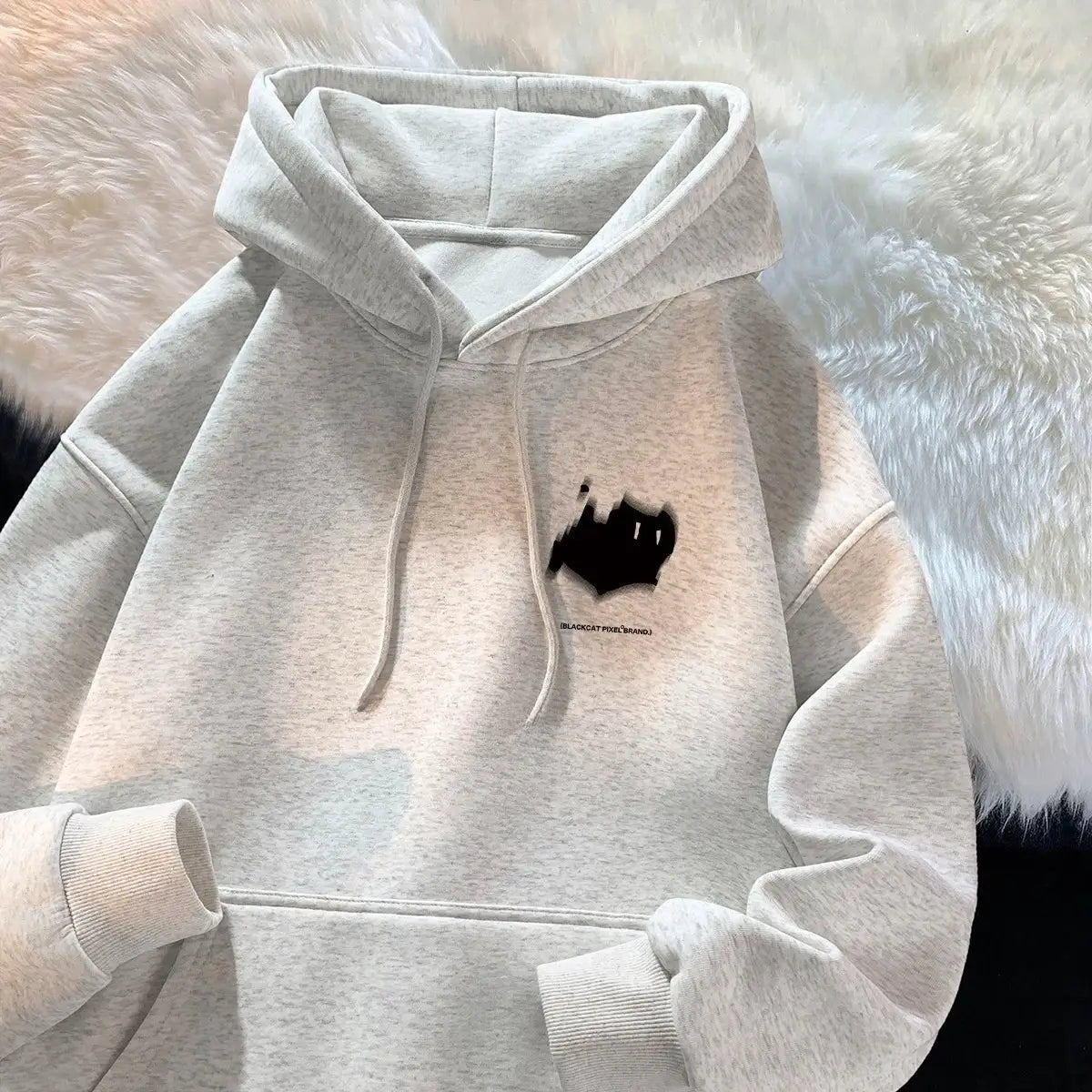 Hoodie Women’s Trendy Brand Versatile Hong Kong Style High Street American Printed Top Autumn and Winter Coat