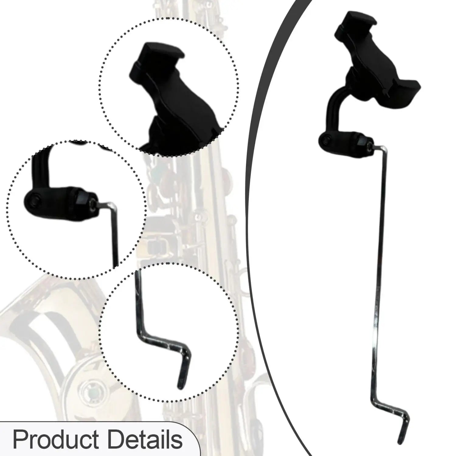Saxophone Phone Holder Sax Clip Stand Steady Support Instrument Part Sax Stand Music Clip Sheet Music Holder Phone Support