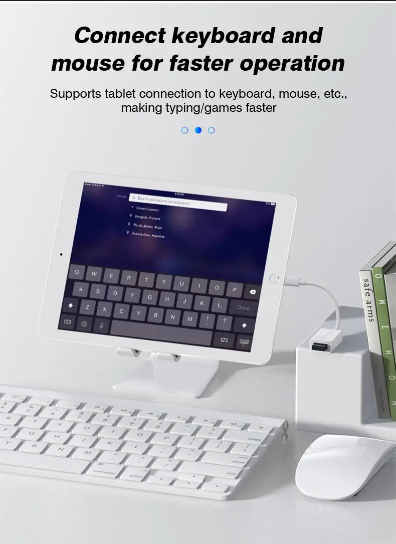 Byscoon USB 3.0 OTG Adapter Cable For iPhone 14 13 12 11 Pro Max Xs XR 7 8 Plus Lightning to USB Camera Adapter Cable Converter