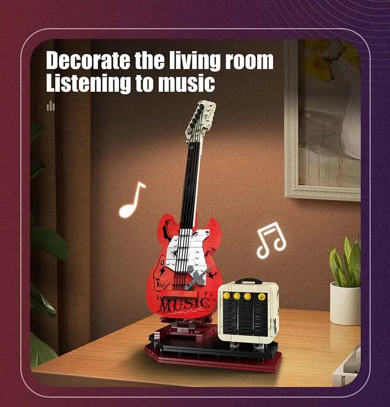Artist Guitar APP Control Building Blocks Bricks Technical With Bluetooth Audio USB Gift Music Playback Adult Toys Festival Gift