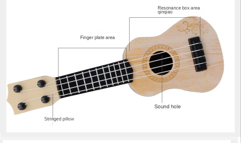 Mini Guitar 4 Strings Classical Ukulele Guitar Toy Musical Instruments for Kids Children Beginners Early Education Small Guitar