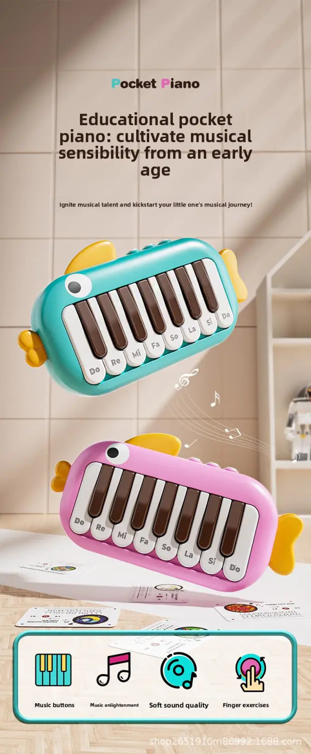 Baby Music instruments Montessori Electronic Multifunctional Music Pocket Piano Keyboard Toy Learning Educational Games for Kids