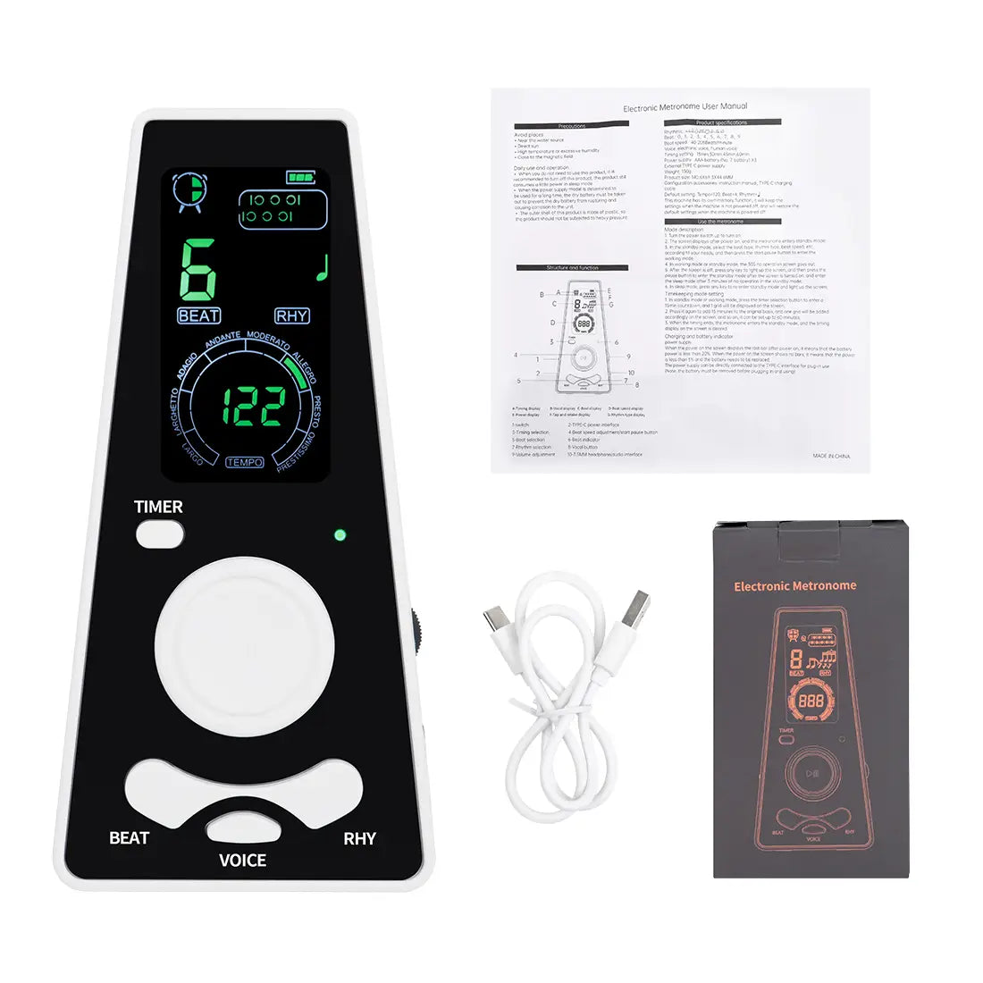 Digital Metronome for Musicians Piano Violin Guitar Instrument Volume Beat Speed Tower Type Guitar Metronome Bell Ring Rhythm