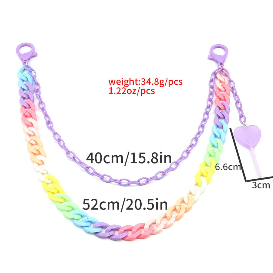 Hip Hop Rainbow Resin Chain Keychain Men Women Waist Chain Multicolor Acrylic Heart Lollipop Pants Trousers Chain Punk Jewelry